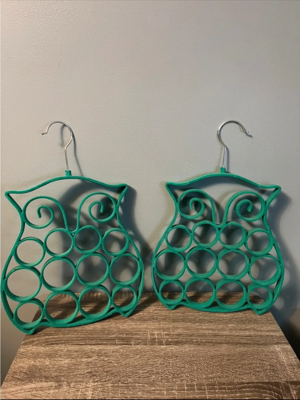Velvet Teal Owl Accessory Organizer Hanger Set of 2
